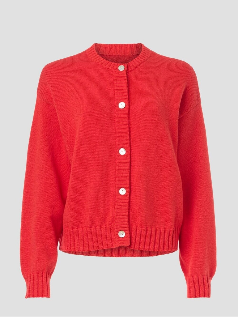 DONNI. Cotton Knit Cardigan Crew Neck Long Sleeves Front Button Size XS